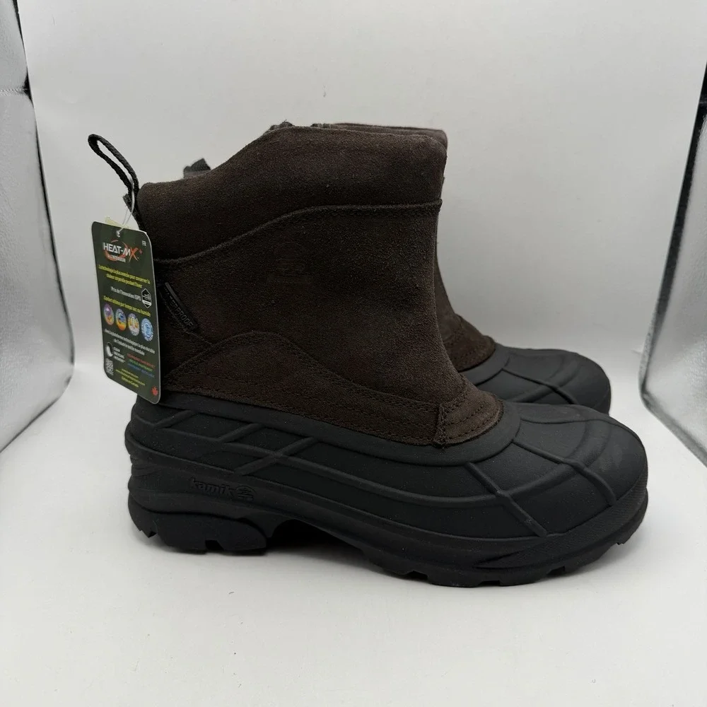 NEW‎ Kamik Champlain 3 Slip On Zip Waterproof Snow Boots Mens 9 EU 42 Brown